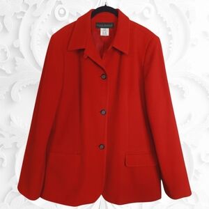 Vintage Harvé Benard Red Wool Cashmere Blazer Size 16 | Fall 2003